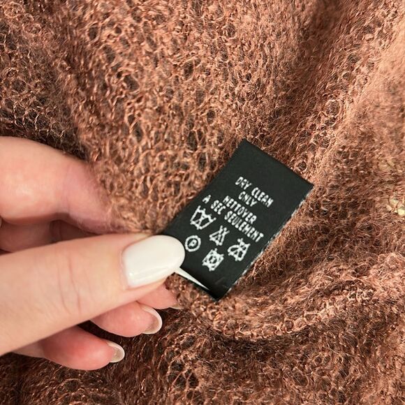 Company Ellen Tracy Mohair Blend Open Knit Open Front Cardigan Sweater Size S - Picture 7 of 9